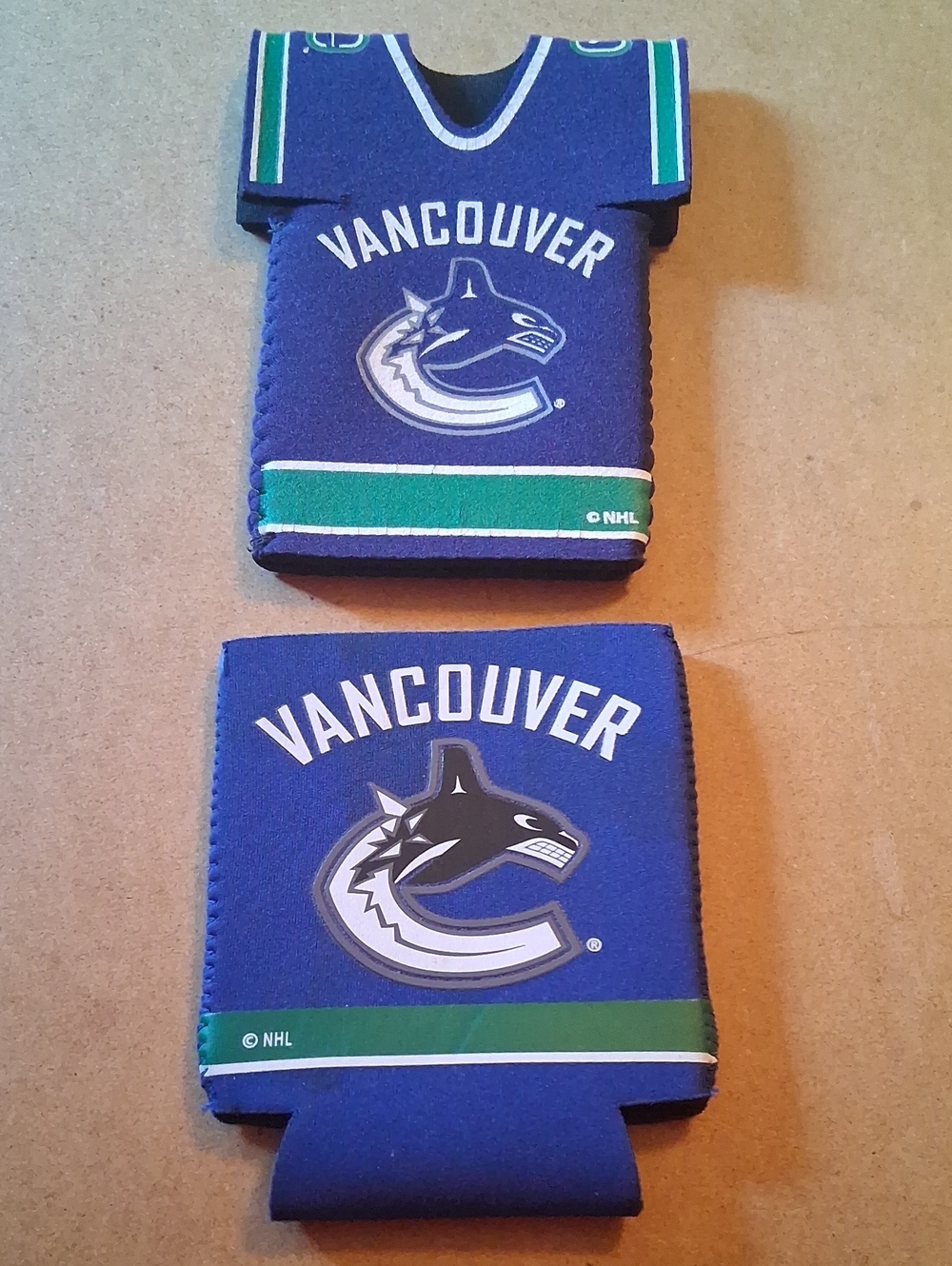Vancouver Canucks Blue Can Cooler/ Bottle Koozie - Set of 2